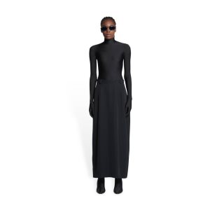 Women's Balenciaga Maxi Loose Skirts Black | 3790THMKO