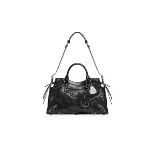 Women's Balenciaga Neo Cagole City Handbag Black | 4315VKTQC