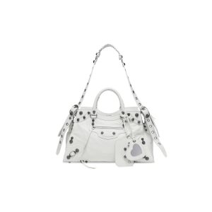 Women's Balenciaga Neo Cagole City Handbag White | 6817FIUEJ