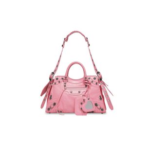 Women's Balenciaga Neo Cagole City Handbag Pink | 9051MIOAU