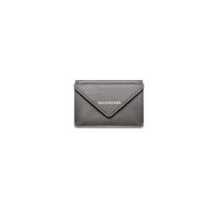 Women's Balenciaga Papier Mini Wallets Grey | 1362WFYCG