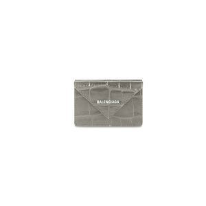 Women's Balenciaga Papier Mini Wallets Grey | 6874IUFEO