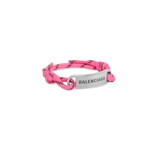 Women's Balenciaga Plate Bracelet Jewelry Pink | 0394GVUHQ