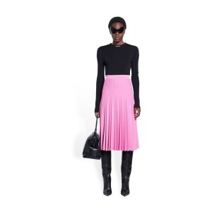 Women's Balenciaga Pleated Skirts Pink | 3067NJHBM