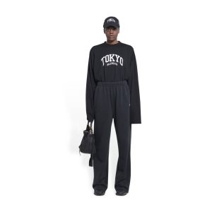 Women's Balenciaga Political Campaign Jogging Pants Black | 3691VRMBS