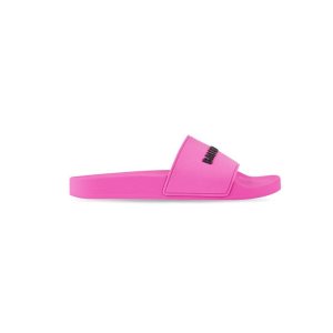 Women's Balenciaga Pool Slide Sandals Pink | 4631IZWOM