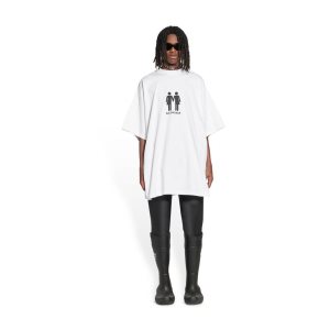 Women's Balenciaga Pride 22 T Shirts White | 7918OKUNJ