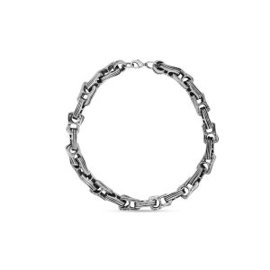 Women's Balenciaga Punk Necklace Jewelry Silver | 6940OLNJH