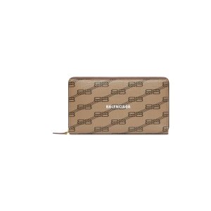 Women's Balenciaga Signature Continental Bb Monogram Coated Canvas Wallets Beige | 6850VISQJ