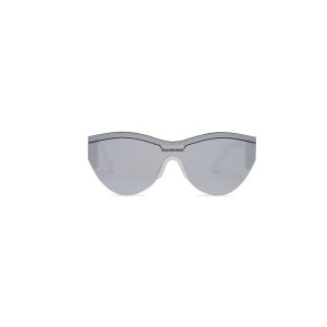 Women's Balenciaga Ski Cat Sunglasses White Black | 2306RIADK