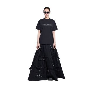 Women's Balenciaga Slime Medium Fit T Shirts Black | 5172BTYAD