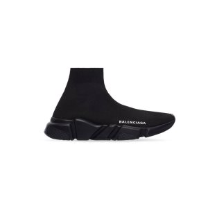 Women's Balenciaga Speed Recycled Knit Sneakers Black | 5908ZESUB