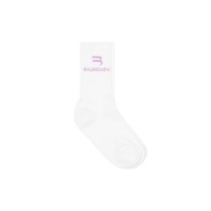 Women's Balenciaga Sporty B Tennis Socks White | 3405LKHWE