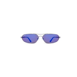 Women's Balenciaga Stretch Oval Sunglasses Blue | 9163MCXIE