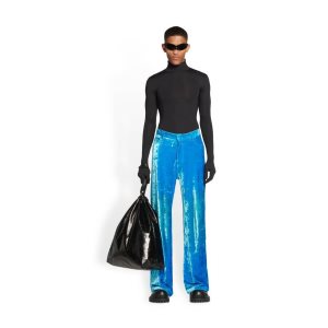 Women's Balenciaga Stretch Pants Blue | 8924FDLGM