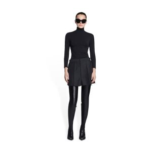 Women's Balenciaga Tailored Cut-up Skirts Black | 3154SALRU