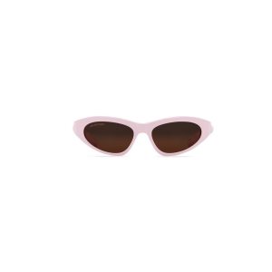 Women's Balenciaga Twist Cat Sunglasses Pink | 0829XWJET