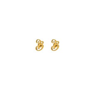 Women's Balenciaga Typo B Earrings Jewelry Gold | 7954AUDIH