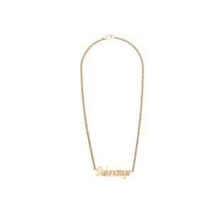 Women's Balenciaga Typo Necklace Jewelry Gold | 7982PLGWQ