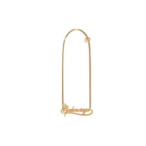 Women's Balenciaga Typo Valentine Necklace Jewelry Gold | 5609RSQWV