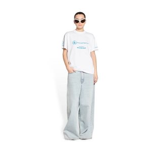 Women's Balenciaga Wfp Medium Fit T Shirts White | 2715XVYFC