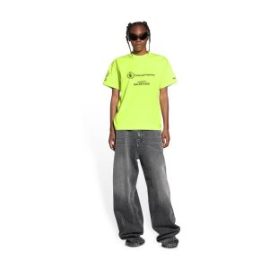 Women's Balenciaga Wfp Medium Fit T Shirts Yellow | 9562JORET