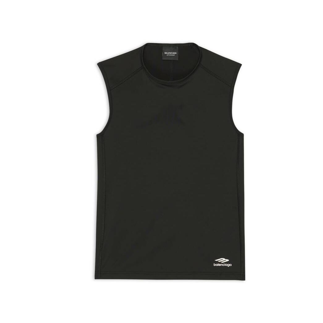 Men\'s Balenciaga 3b Sports Icon Sleeveless Crewneck Top Shirts Black | 9540VPGEY