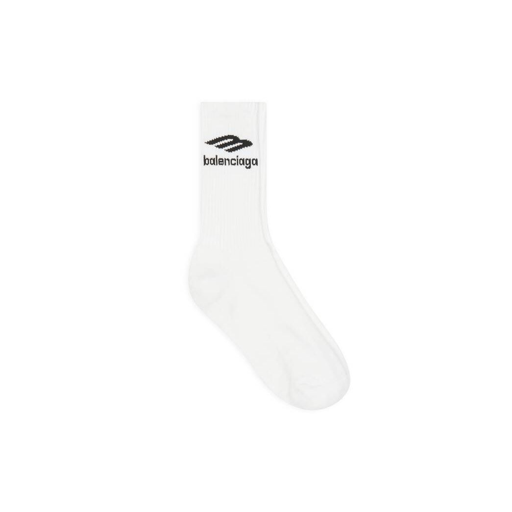 Men\'s Balenciaga 3b Sports Icon Tennis Socks White | 8140WCLBV