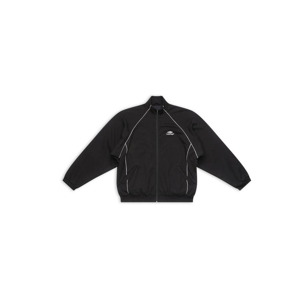 Men's Balenciaga 3b Sports Icon Tracksuit Jackets Black | 5192PGSOW