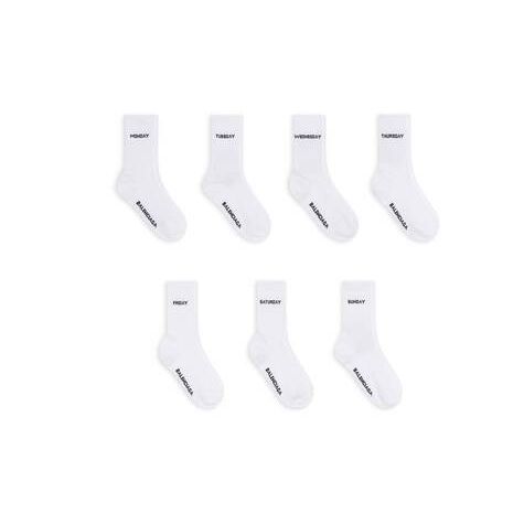 Men's Balenciaga 7 Set Socks White | 3051FXTVB