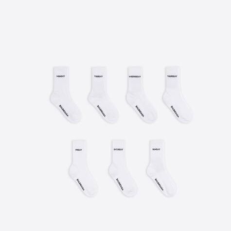 Men's Balenciaga 7 Set Socks White | 3051FXTVB