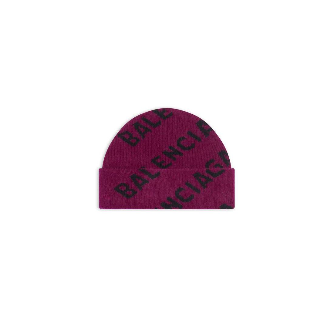 Men\'s Balenciaga Allover Logo Caps Purple | 9406RAIOU