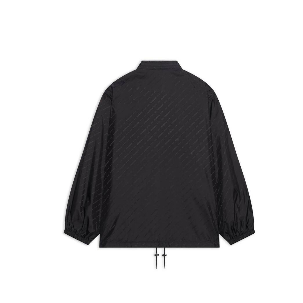 Men's Balenciaga Allover Logo Rain Jackets Black | 1329WAPSC