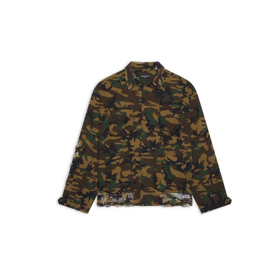 Men's Balenciaga Army Jackets Green | 8579IPXJT