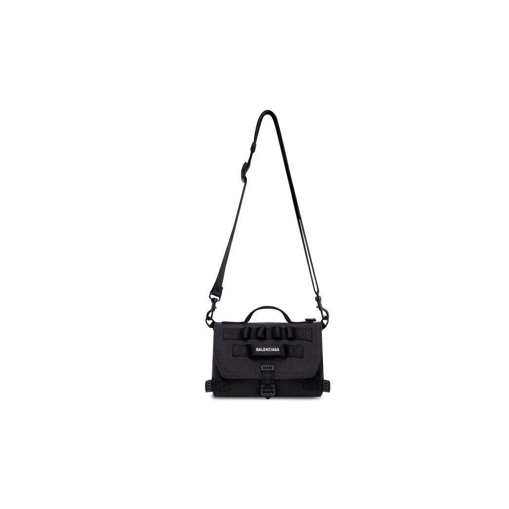 Men's Balenciaga Army Messenger Crossbody Bags Black | 0296SJZTL