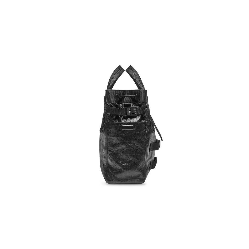 Men's Balenciaga Army Small Tote Bags Black | 1435FMPCN