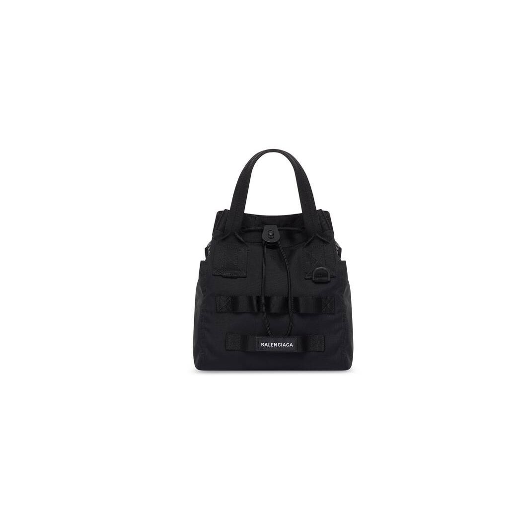 Men's Balenciaga Army Small Tote Bags Black | 9461CWVPM