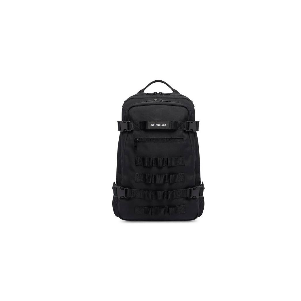 Men\'s Balenciaga Army Space Small Backpacks Black | 4157KDWVX