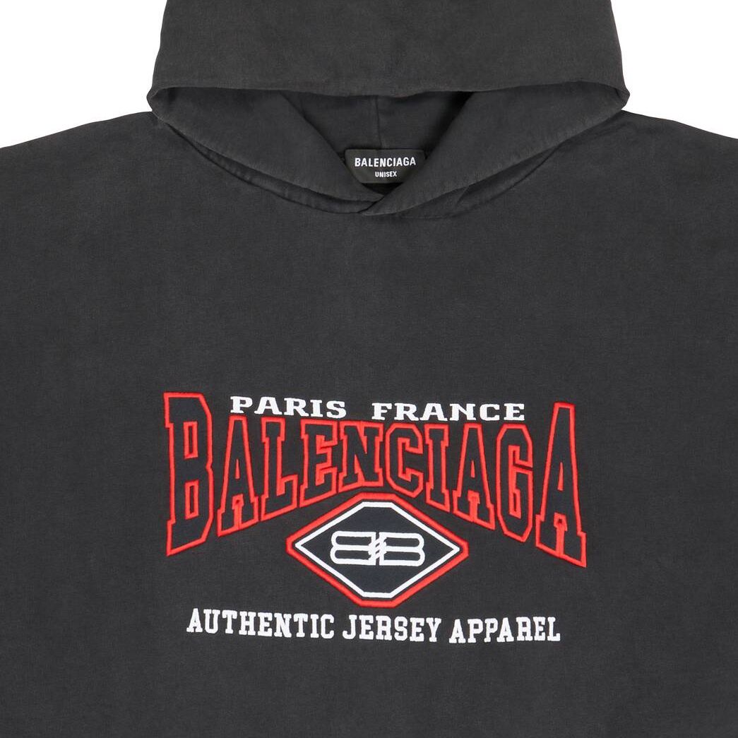 Men's Balenciaga B Authentic Large Fit Hoodie Black | 9457SQURP