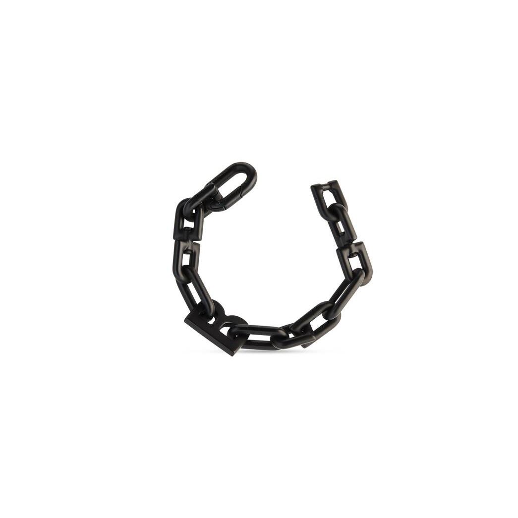 Men's Balenciaga B Chain Thin Bracelet Jewelry Black | 8095SYLMP