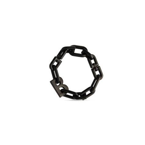 Men's Balenciaga B Chain Thin Bracelet Jewelry Black | 8095SYLMP