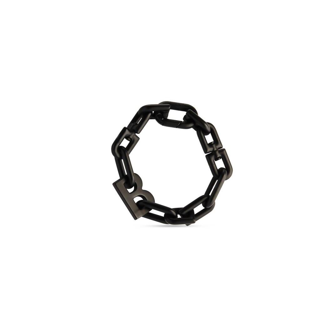 Men\'s Balenciaga B Chain Thin Bracelet Jewelry Black | 8095SYLMP