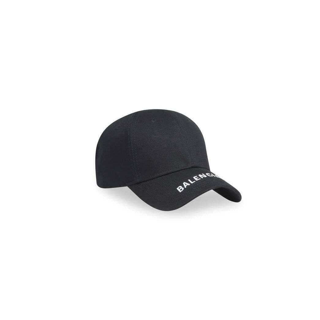 Men's Balenciaga Balenciaga Caps Black / White | 1502AUVJS