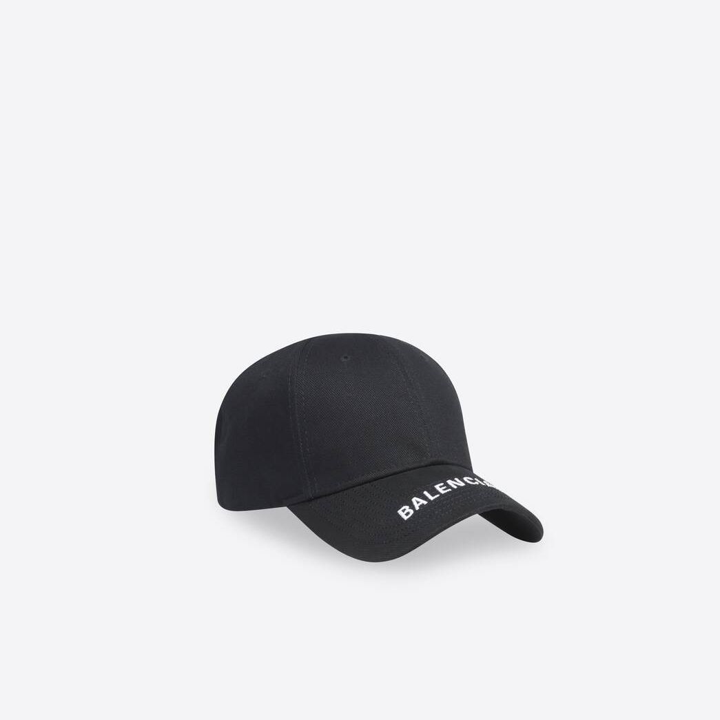 Men's Balenciaga Balenciaga Caps Black / White | 1502AUVJS