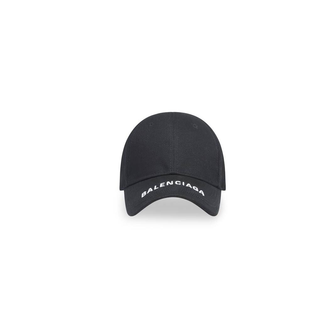 Men\'s Balenciaga Balenciaga Caps Black / White | 1502AUVJS