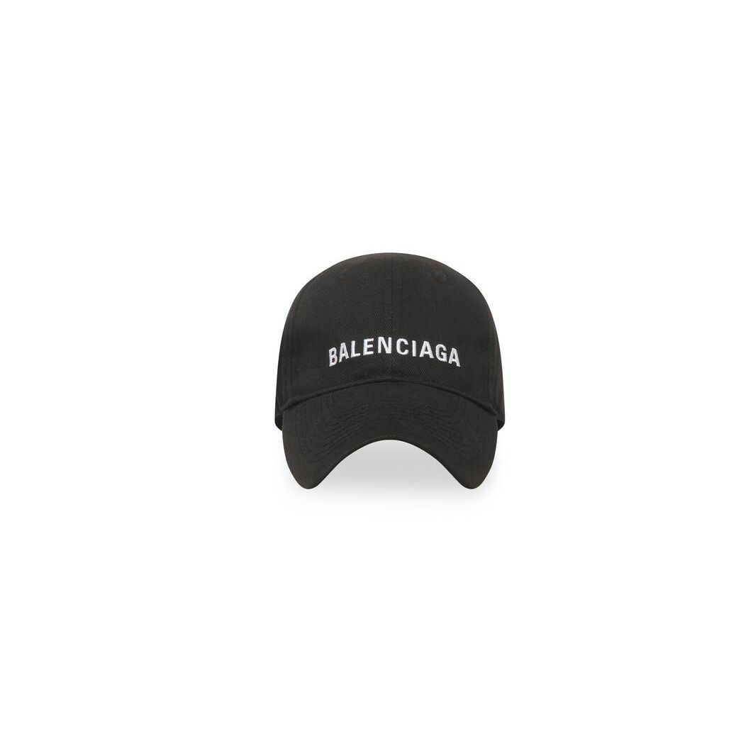 Men\'s Balenciaga Balenciaga Caps Black / White | 9603AVJFU