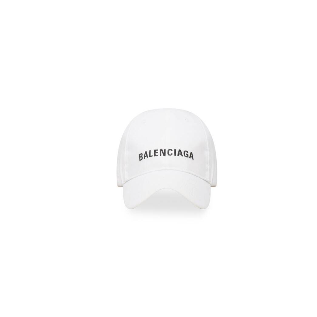 Men\'s Balenciaga Balenciaga Caps White / Black | 5186HPKXT