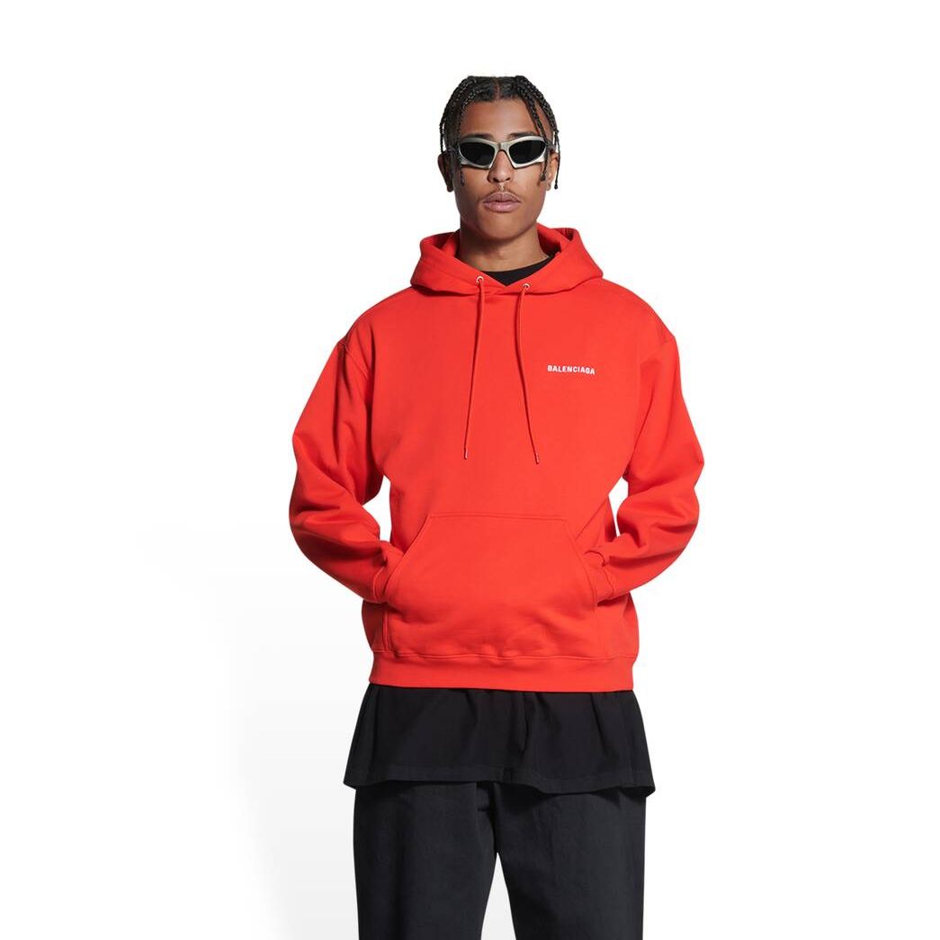 Men's Balenciaga Balenciaga Regular Fit Hoodie Red | 2346WTLQF