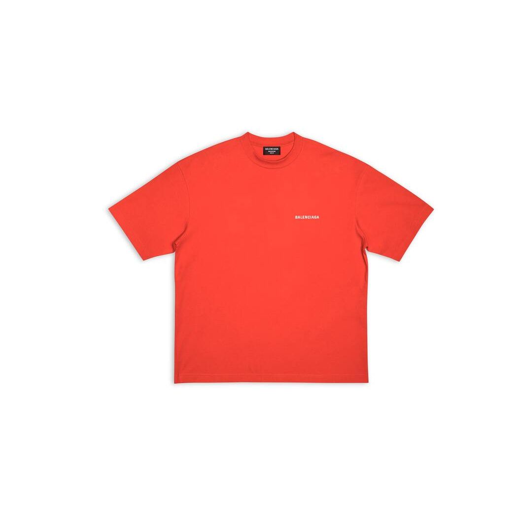 Men's Balenciaga Balenciaga Regular Fit T Shirts Red | 3972CYSFK