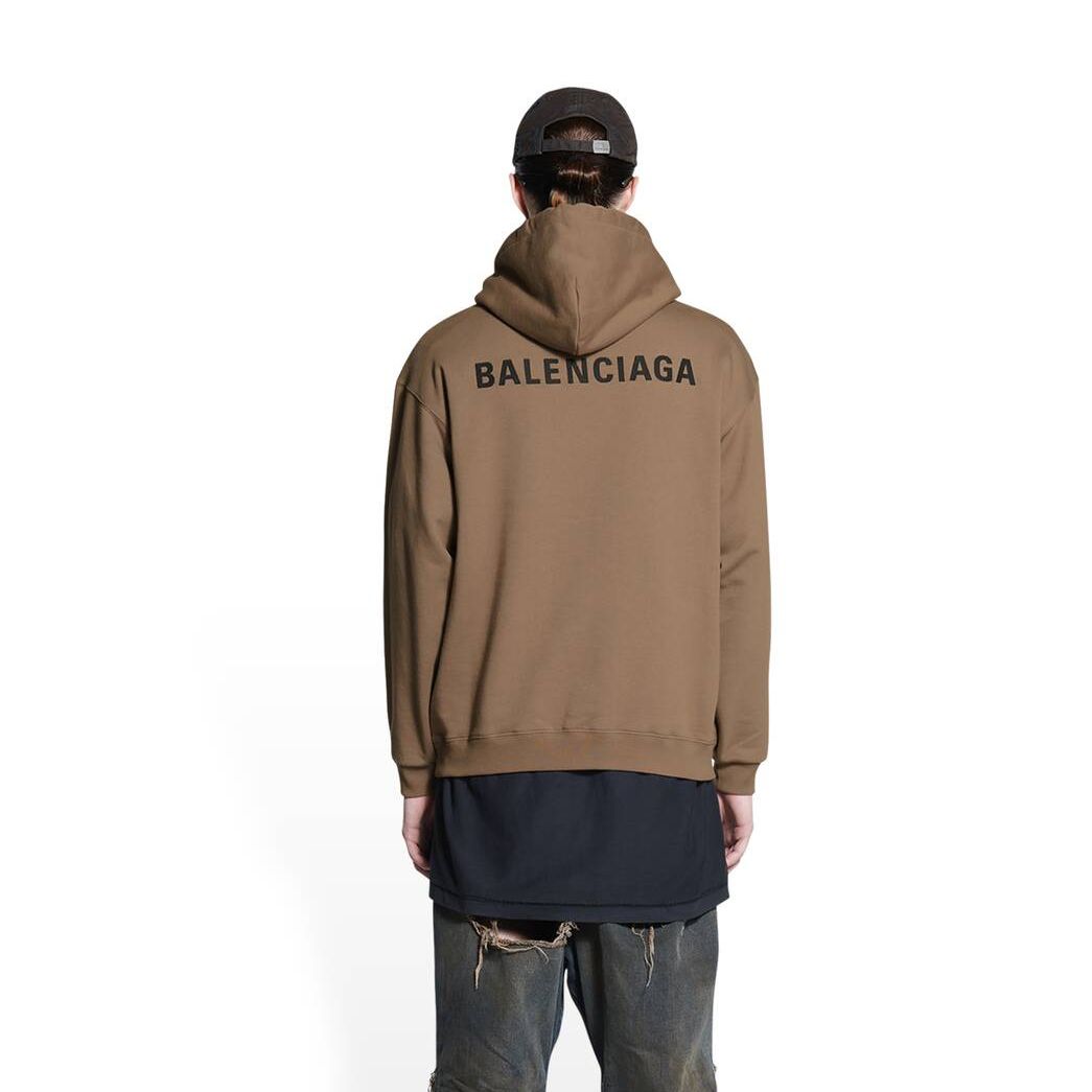 Men's Balenciaga Balenciaga Regular Fit Hoodie Beige | 5719FGMLW